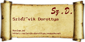 Szlávik Dorottya névjegykártya